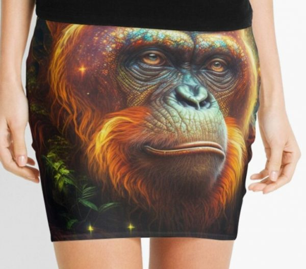 Mini Skirt - Orangutan Sprit of Consciousness
